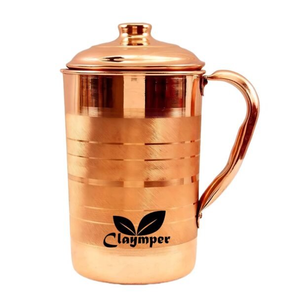 Claymper Pure Copper Tamba Water Jug 1500ML Storage Water, Home, Kitchen,Office,Gifts, Benefits for Health (Pack Of 1)