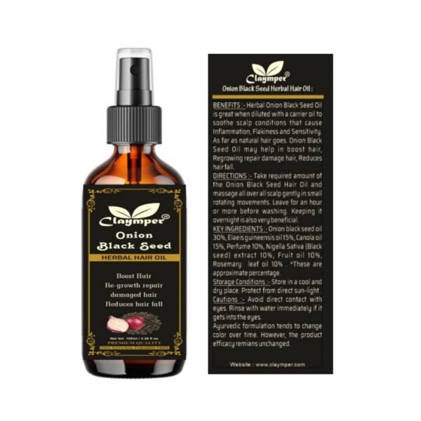 Claymper Onion & Collagen Anti-Hairfall Hair Oil 100ml - Image 3