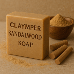 Claymper Sandalwood Soap | Natural Bathing Soap | Herbal Soap for Reducing Acne  (4 x 125 g)