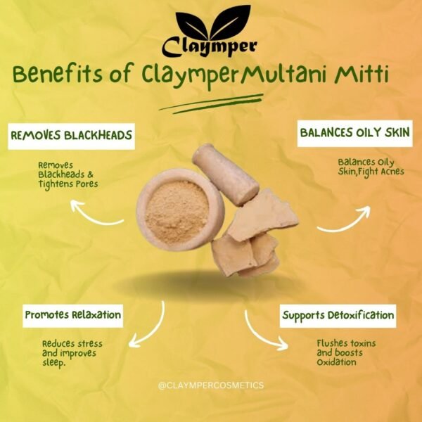 Claymper,s Khadi Herbal Multani Mitti Powder, Face Pack Powder, 400 g - Image 2