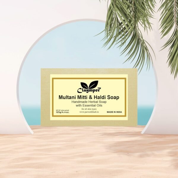 Claymper Multani Mitti & Haldi Soap, 125 Grams Each(Pack Of 4)  (4 x 125 g) - Image 5