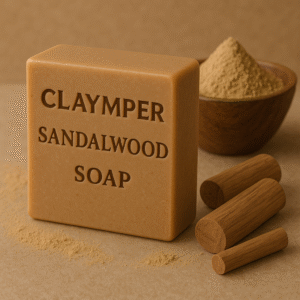 Claymper Sandalwood Soap | Natural Bathing Soap | Herbal Soap for Reducing Acne  (4 x 125 g)