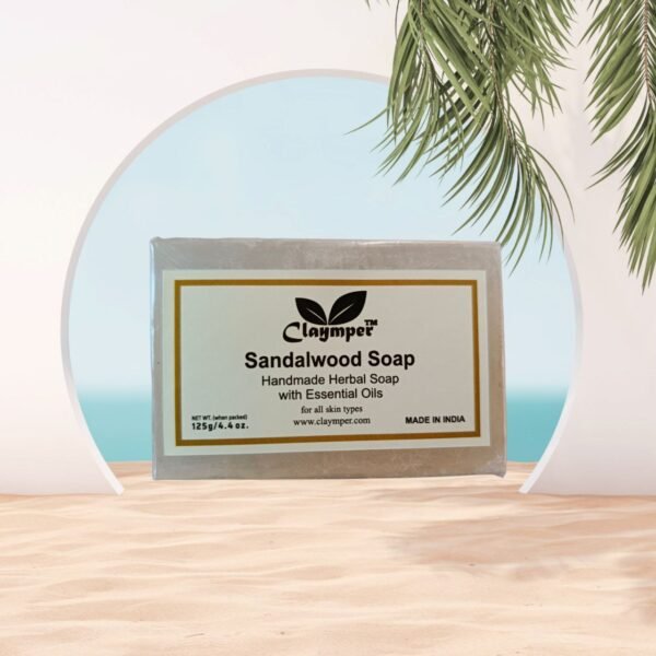 Claymper Sandalwood Soap | Natural Bathing Soap | Herbal Soap for Reducing Acne  (4 x 125 g) - Image 3